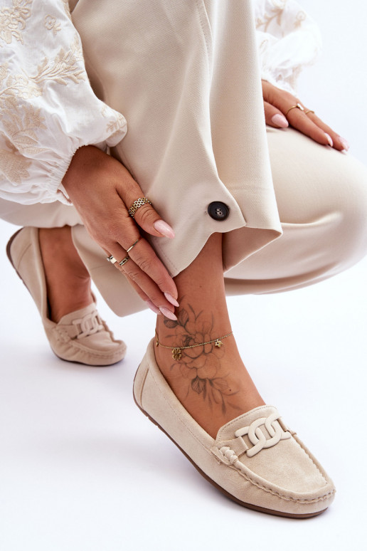 Zomšiniai mokasinai smėlio spalvos Rabell