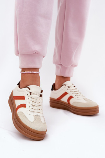 Sneakers modelio batai Moteriškas su platforma smėlio spalvos Tolianna 2