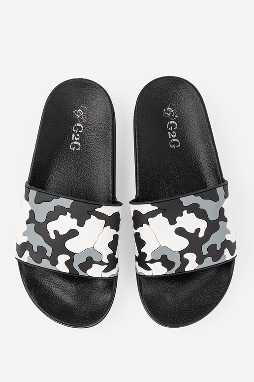 Patogus juodos spalvos Šlepetės ant plokščio pado