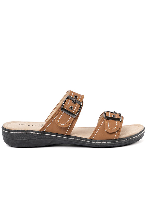 rudos spalvos Šlepetės moterų ze sidabrasmi klamrami