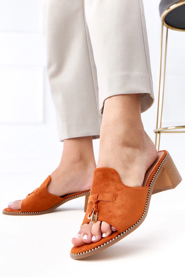 Rudos šlepetės ant kulno su... 2