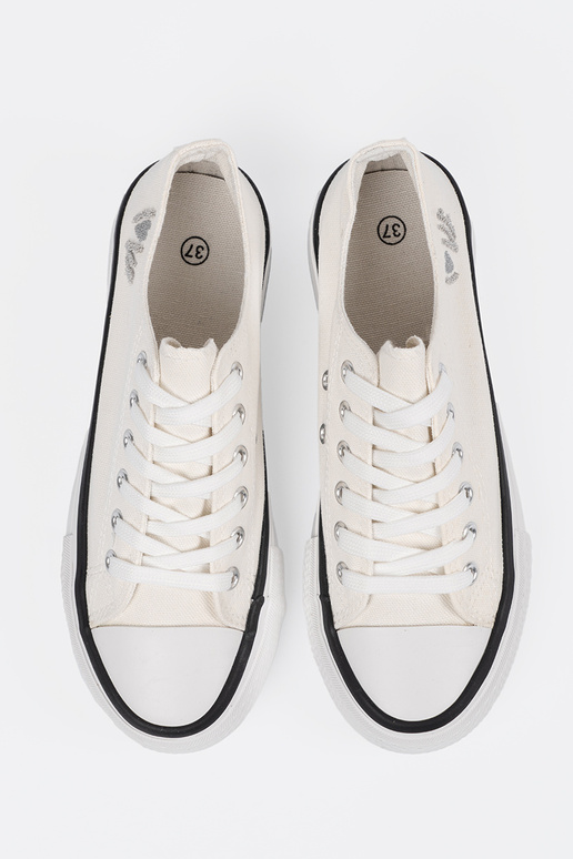 laisvalaikio batai baltos spalvos su užrašu Love