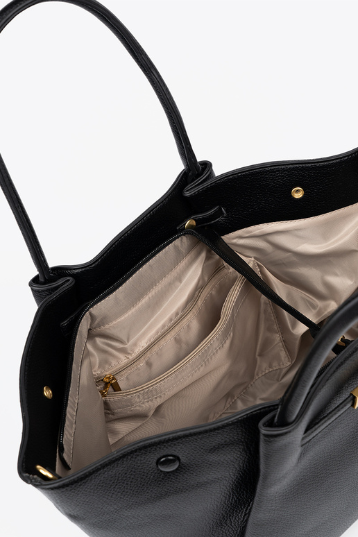 Klasika shopperka z fakturoĮanej skóry ekologicznej