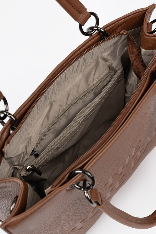 Rankinė typu tote Į ciepłym brązie