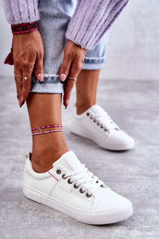 Žemas Moteriški odiniai sportbačiai Big Star KK274005 baltos spalvos