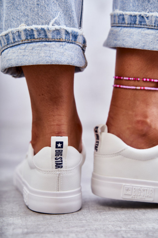 Žemas Moteriški odiniai sportbačiai Big Star KK274005 baltos spalvos