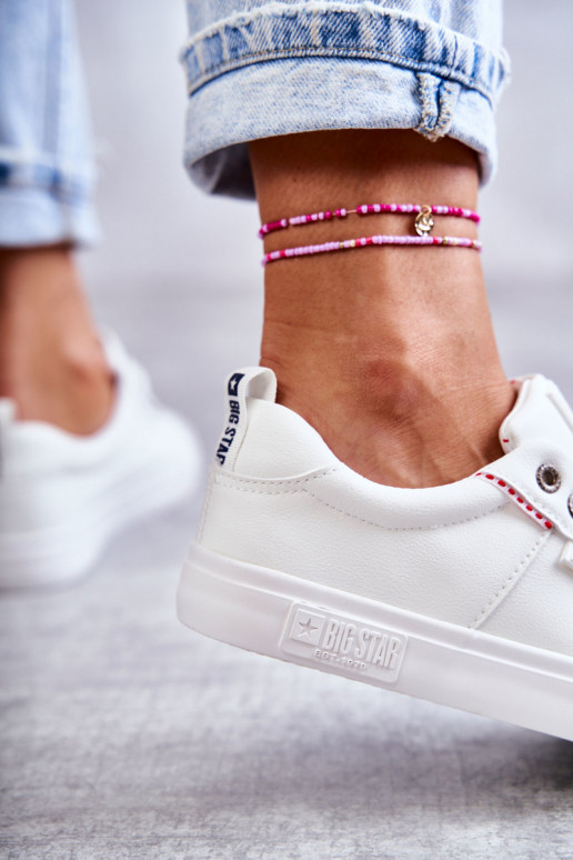 Žemas Moteriški odiniai sportbačiai Big Star KK274005 baltos spalvos