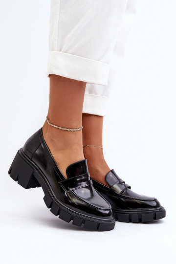 moteriški mokasinai Ant masyvių kulnų Big Star NN274055 juodos spalvos 2