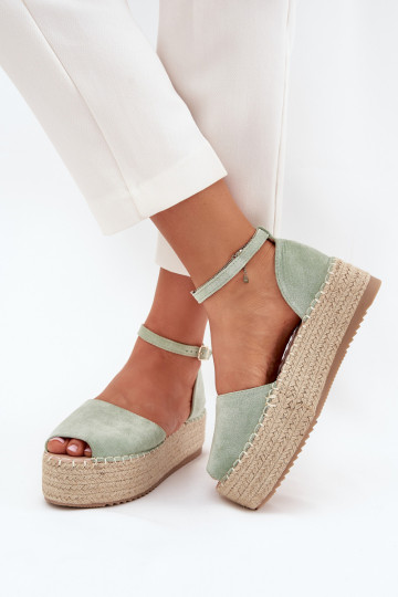 basutės Espadrilės su platforma Su Braid mėtinės spalvos Selise