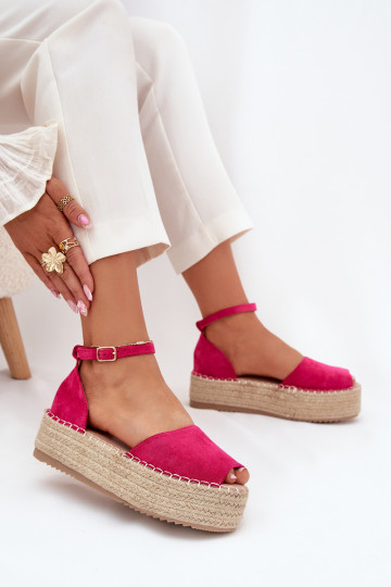 basutės Espadrilės su platforma Su Braid rožinės spalvos Selise