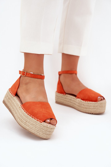basutės Espadrilės su platforma Su Braid oranžinės spalvos Selise