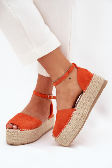 basutės Espadrilės su platforma Su Braid oranžinės spalvos Selise 2