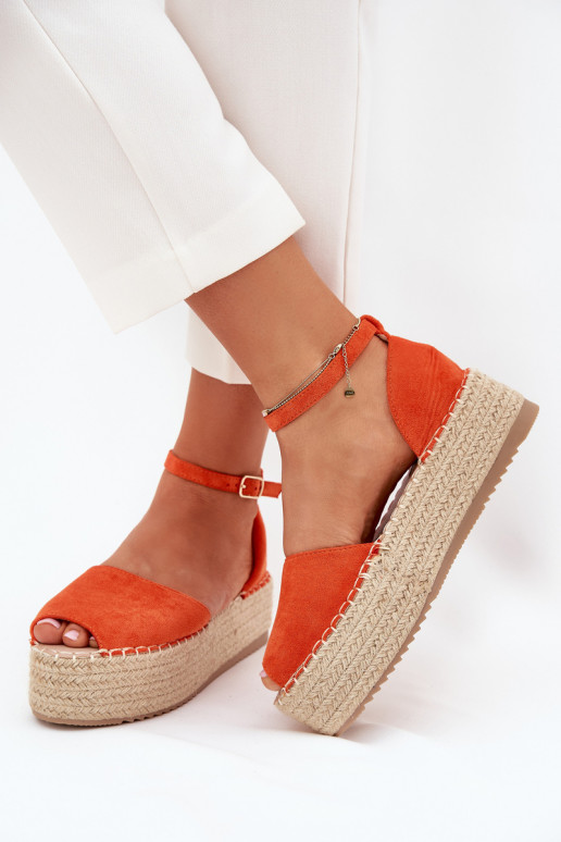 basutės Espadrilės su platforma Su Braid oranžinės spalvos Selise basutės Espadrilės su platforma Su Braid oranžinės spalvos Selise