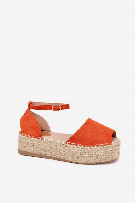 basutės Espadrilės su platforma Su Braid oranžinės spalvos Selise basutės Espadrilės su platforma Su Braid oranžinės spalvos Selise