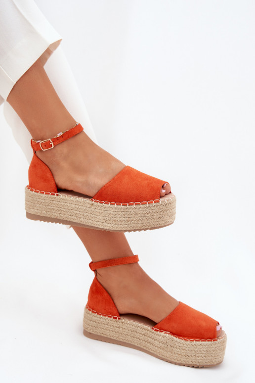 basutės Espadrilės su platforma Su Braid oranžinės spalvos Selise basutės Espadrilės su platforma Su Braid oranžinės spalvos Selise