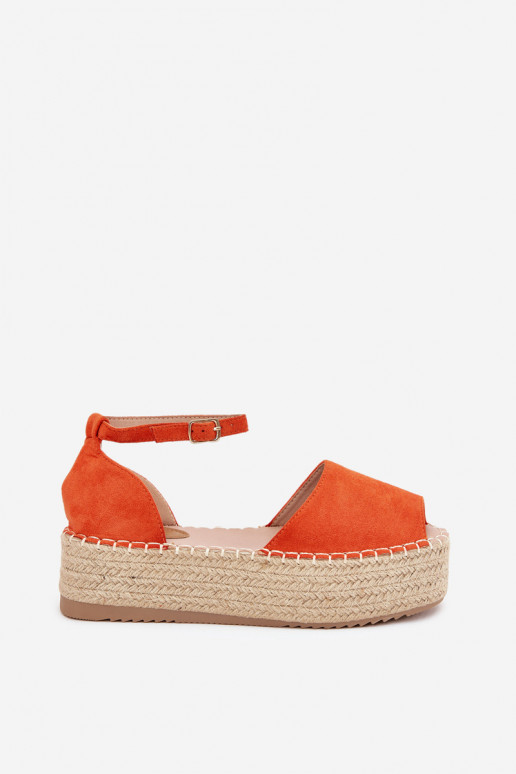 basutės Espadrilės su platforma Su Braid oranžinės spalvos Selise basutės Espadrilės su platforma Su Braid oranžinės spalvos Selise