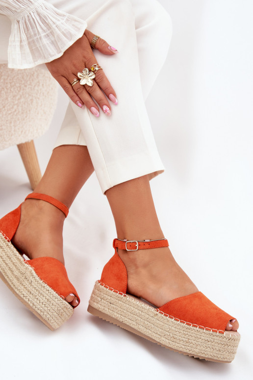 basutės Espadrilės su platforma Su Braid oranžinės spalvos Selise basutės Espadrilės su platforma Su Braid oranžinės spalvos Selise