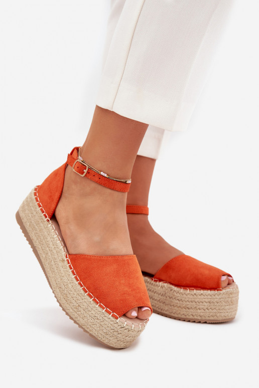 basutės Espadrilės su platforma Su Braid oranžinės spalvos Selise basutės Espadrilės su platforma Su Braid oranžinės spalvos Selise