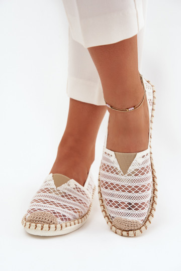 espadrilės iš nėrinių Moteriškas su tinkleliu baltos spalvos Faylira
