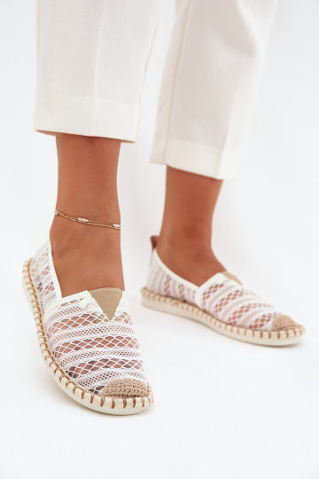 espadrilės iš nėrinių Moteriškas su tinkleliu baltos spalvos Faylira 2