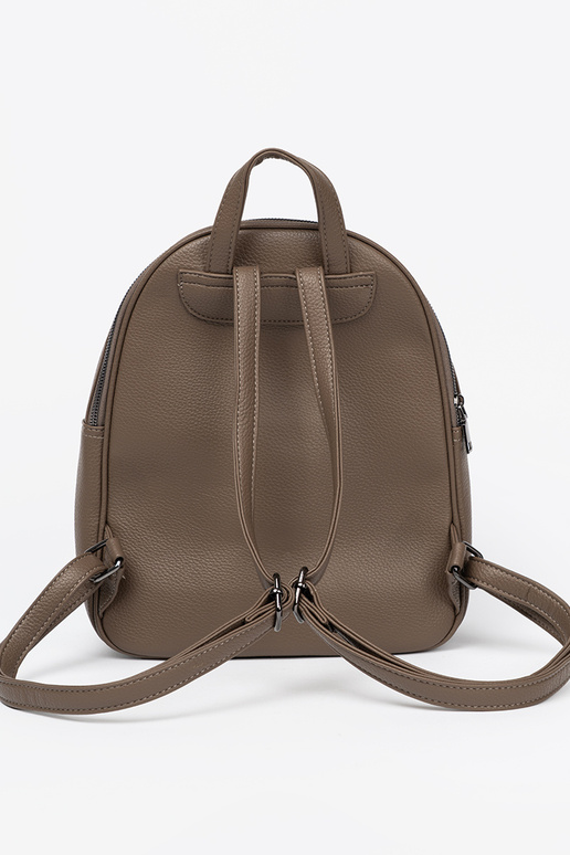 Tamsussmėlio spalvos kuprinė ponios iš eko odos