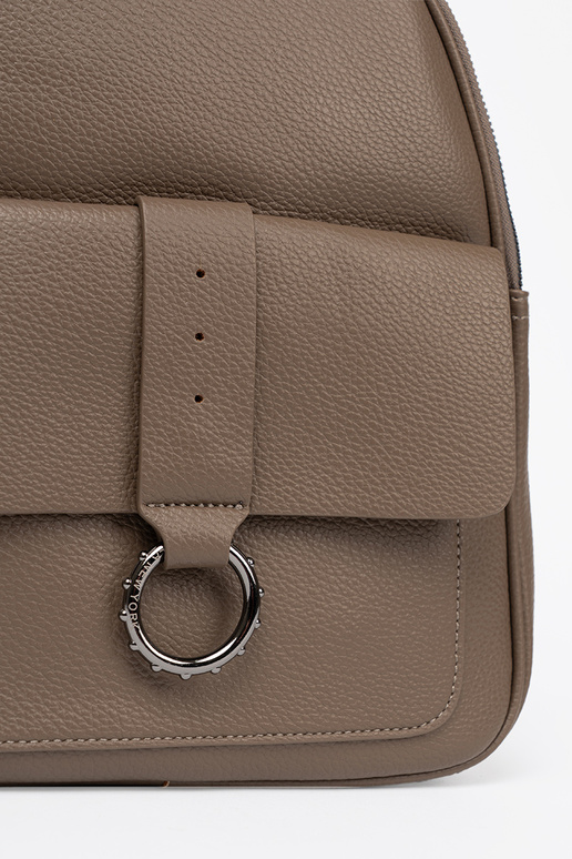 Tamsussmėlio spalvos kuprinė ponios iš eko odos