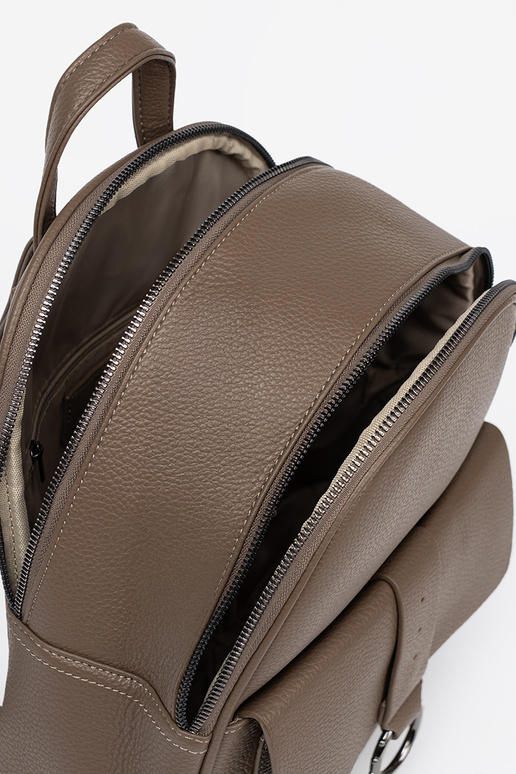 Tamsussmėlio spalvos kuprinė ponios iš eko odos