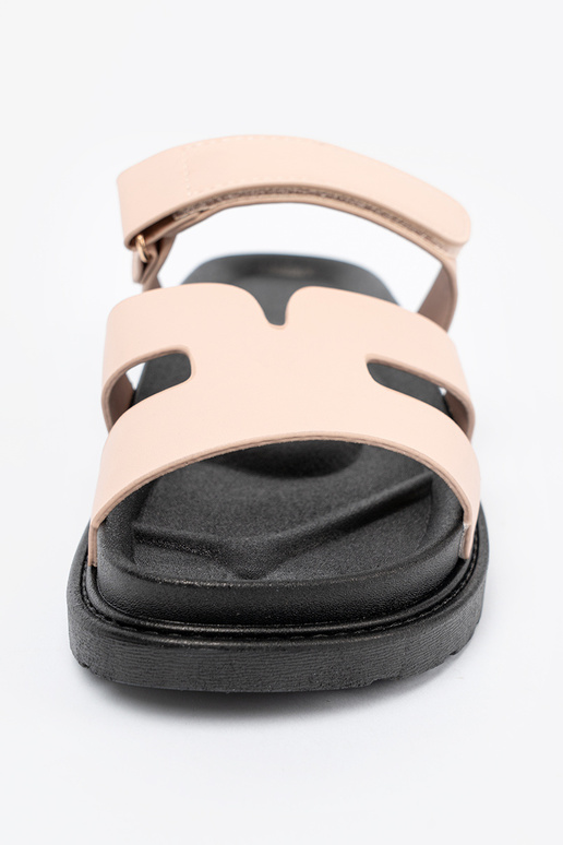 smėlio spalvos Šlepetės su dirželiais Velcro smėlio spalvos Šlepetės su dirželiais Velcro