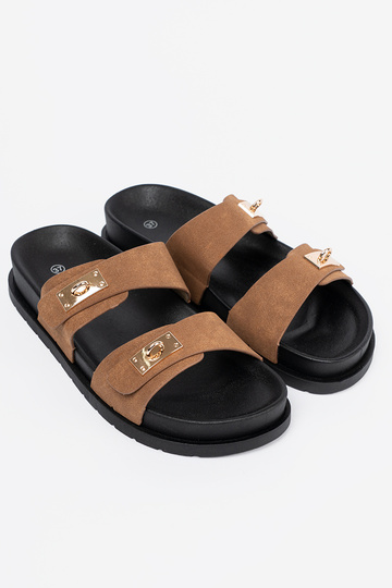 Jansnorudos spalvos Šlepetės moterų ze auksinismi ĮstaĮkami