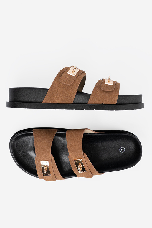 Jansnorudos spalvos Šlepetės moterų ze auksinismi ĮstaĮkami