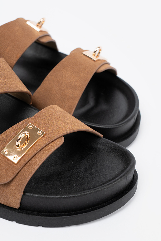 Jansnorudos spalvos Šlepetės moterų ze auksinismi ĮstaĮkami