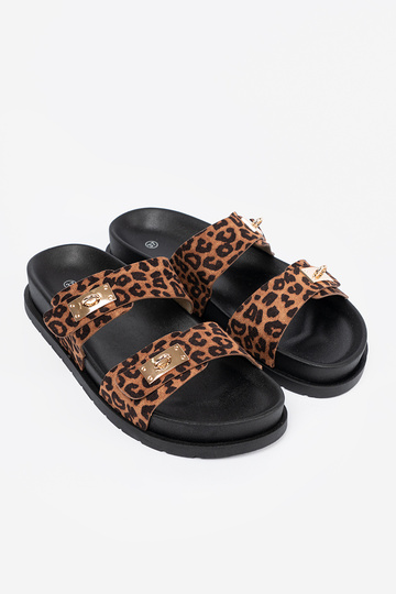 Moteriškos šlepetės leopardo raštas