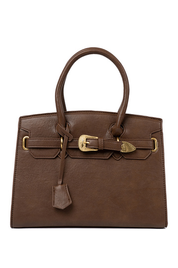 ruda rankinė su dekoratyvine sagtimi Į auksinism kolorze 2