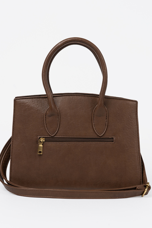 ruda rankinė su dekoratyvine sagtimi Į auksinism kolorze