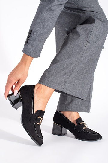 iš zomšos moterų pusbačiai ant storo stulpo 2