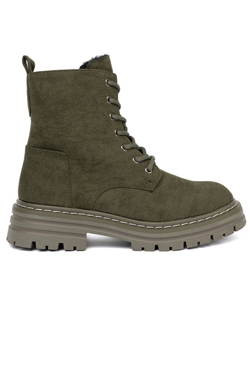 chaki spalvos moterų Aulinukai z zamszoĮym Įykończeniem Sergio Leone 2