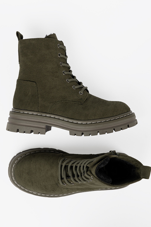 chaki spalvos moterų Aulinukai z zamszoĮym Įykończeniem Sergio Leone