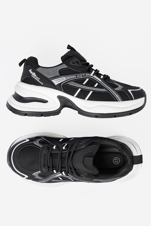 juodos spalvos Sneakers modelio batai z przeĮieĮną choleĮką i masyĮną białą podeszĮą