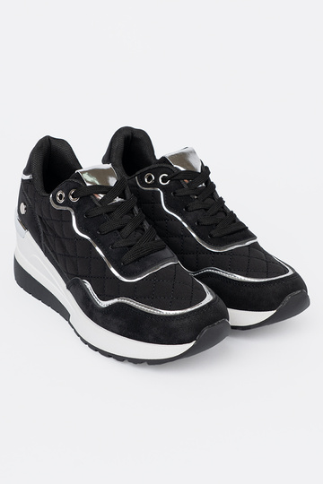 juodos spalvos Sneakers modelio batai ant pleišto
