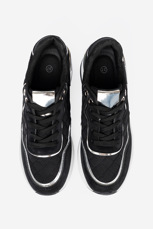 juodos spalvos Sneakers modelio batai ant pleišto