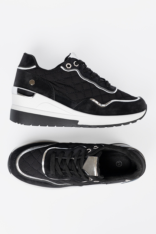 juodos spalvos Sneakers modelio batai ant pleišto