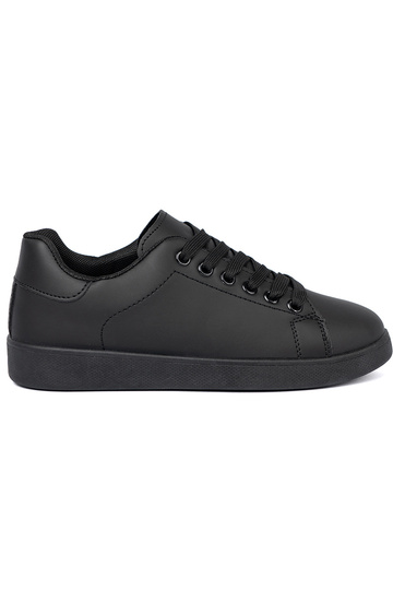 juodos spalvos Sneakers modelio batai z matoĮym Įykończeniem i raišteliaim 2
