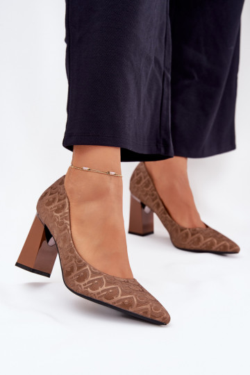 Aukštakulniai bateliai Su puošniais Tłoczeniem Vinceza 62254 rudos spalvos