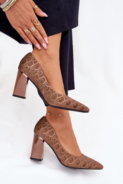 Aukštakulniai bateliai Su puošniais Tłoczeniem Vinceza 62254 rudos spalvos