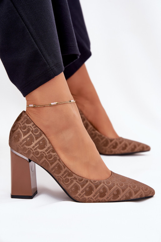 Aukštakulniai bateliai Su puošniais Tłoczeniem Vinceza 62254 rudos spalvos