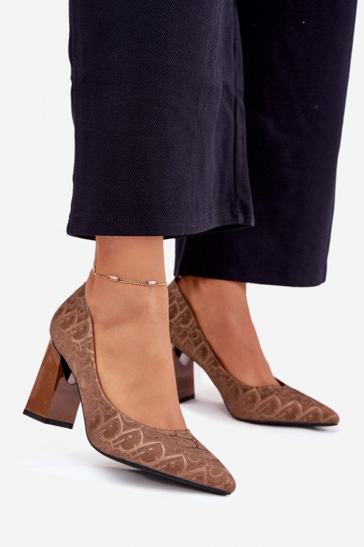 Aukštakulniai bateliai Su puošniais Tłoczeniem Vinceza 62254 rudos spalvos