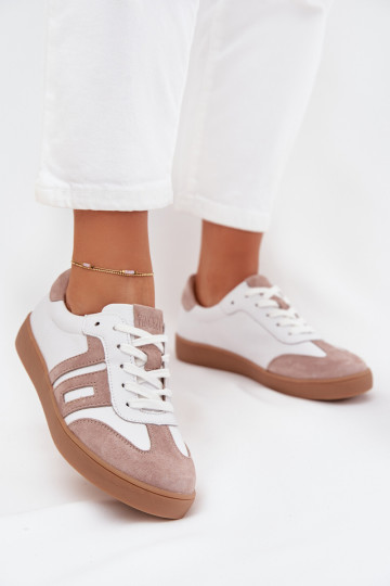 Oda Sneakers modelio batai Moteriškas Vinceza 79557 Baltos-smėlio spalvos