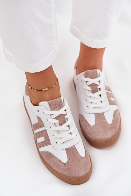 Oda Sneakers modelio batai Moteriškas Vinceza 79557 Baltos-smėlio spalvos