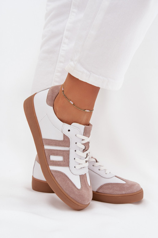 Oda Sneakers modelio batai Moteriškas Vinceza 79557 Baltos-smėlio spalvos