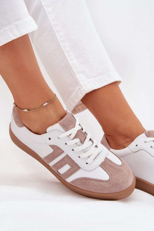Oda Sneakers modelio batai Moteriškas Vinceza 79557 Baltos-smėlio spalvos